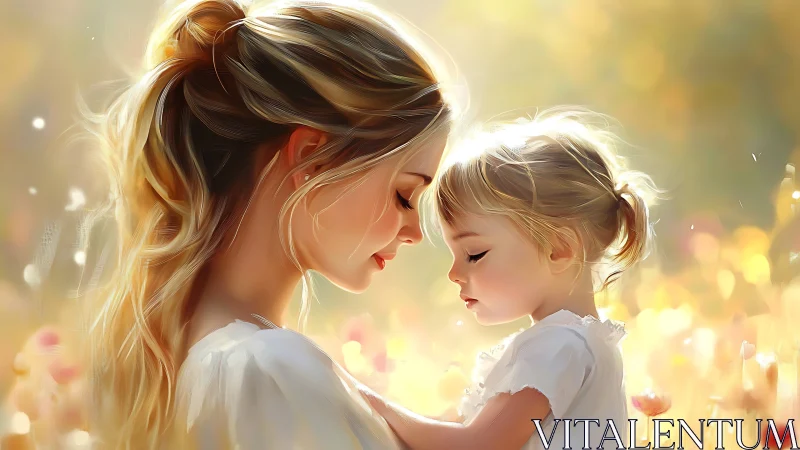 Mother and Daughter in Golden Light.