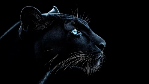 Black Panther Portrait: Luminous Eyes Against Dark.