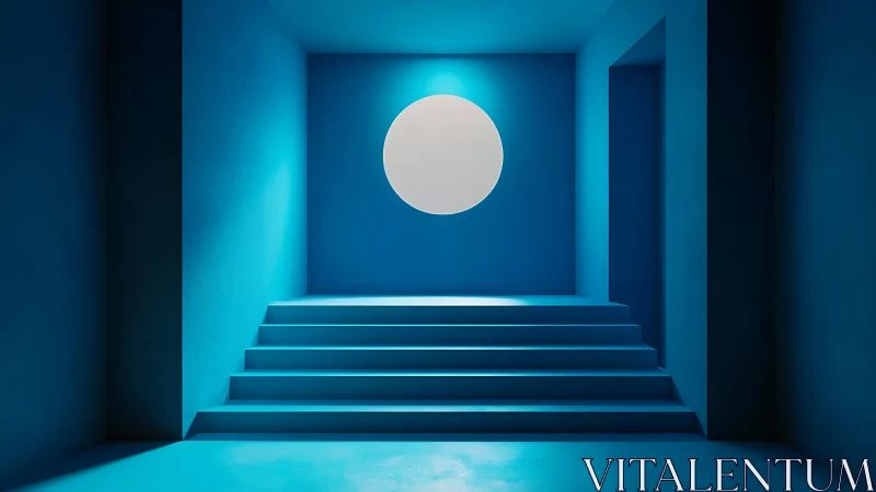 3D rendered architectural corridor with centered geometric sphere.