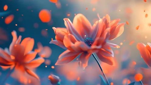 Glowing Petals Dance in Warm Light.