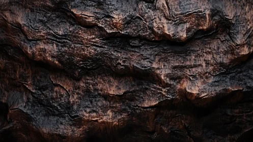 Rich textured rock surface glows with warm earthy depth