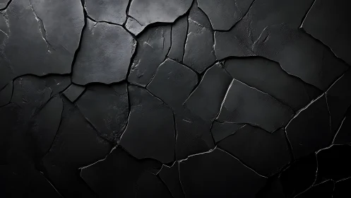 Shattered midnight slate tessellates into quiet volcanic calm