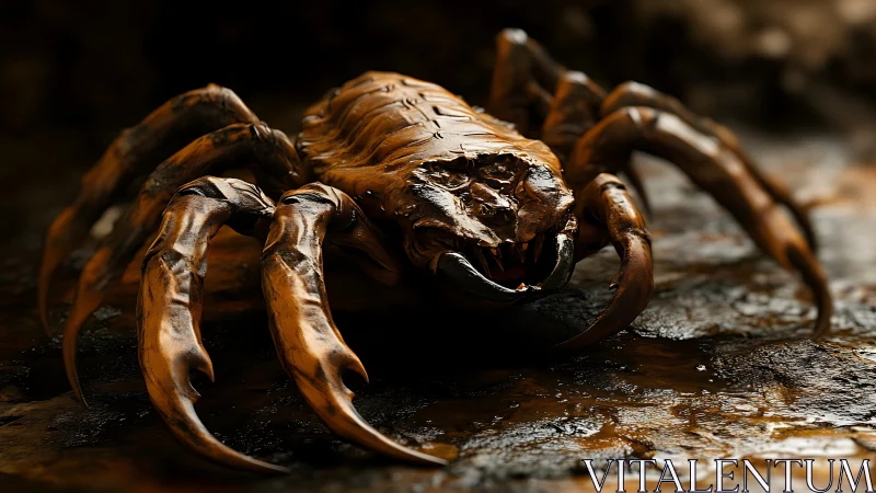 Bronze cavern crawler grins across a slick molten floor.