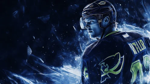 Icelit Skater Stargazes Through Electric Midnight Rink.