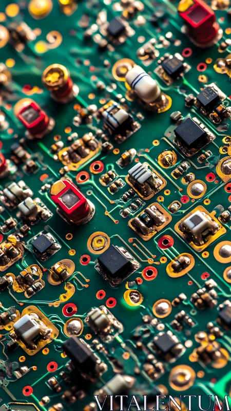 Electronic circuit board shows dense surface mount components