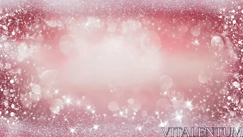 Pink glitter background with white sparkles and bokeh.