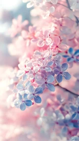 Soft Blooming Lilacs in Golden Sunlight.