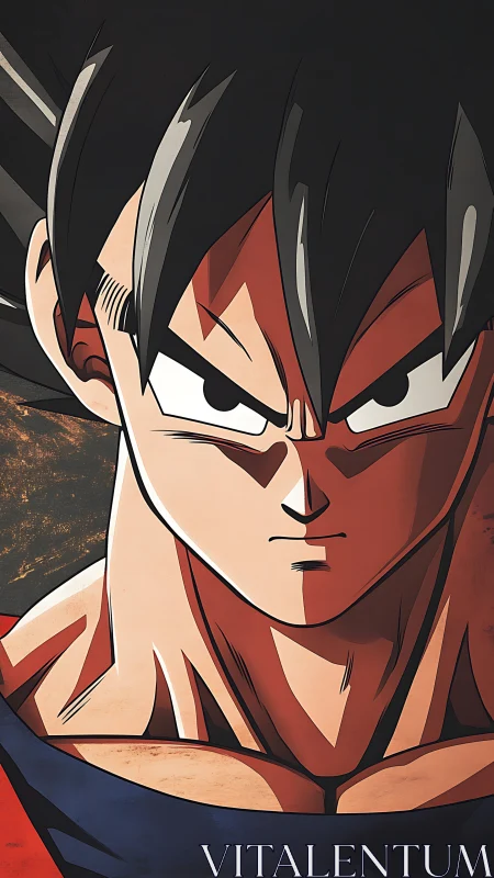 Anime warrior portrait shows intense forward-facing stare