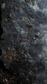 Weathered charcoal stone surface with quiet rustic glow.