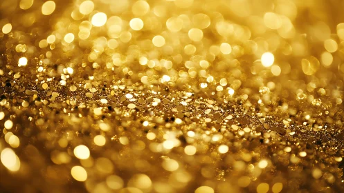 Golden bokeh lights dance softly in a warm glittering haze