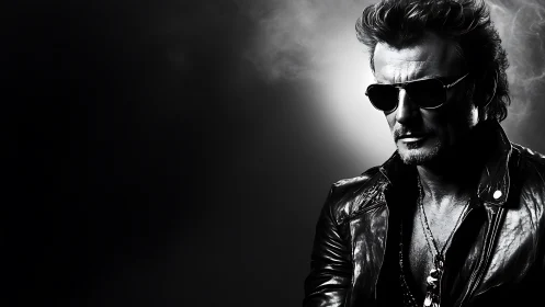 Moody rocker portrait emerges from cinematic studio shadows