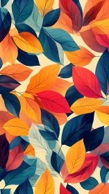 Colorful overlapping leaves create a vibrant abstract pattern.