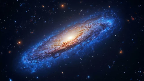 Spiraled starlight whirls into a blazing galactic bloom tonight