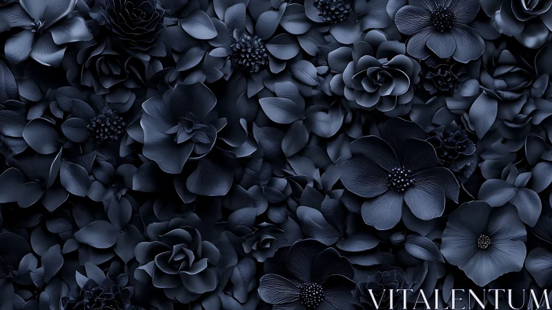 Midnight Bloom Symphony: A Cascading Garden of Sculptural Petals