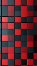 Geometric red and charcoal grid with glossy tiled modules.