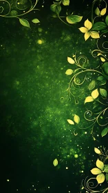 Glow-dusted vines curl into a luminous emerald whisper dream