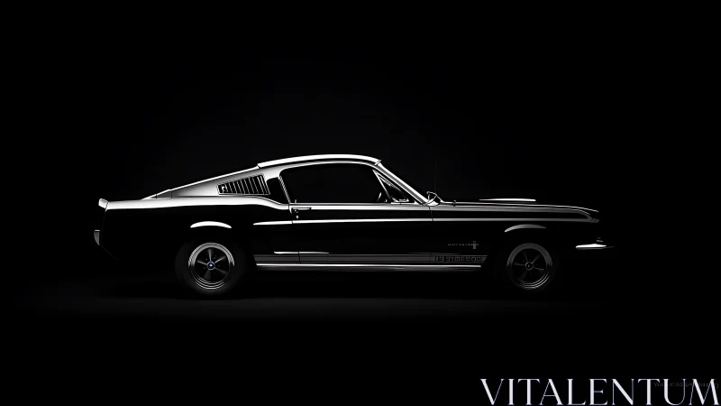 Midnight muscle silhouette honors a legendary fastback icon.