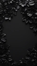 Monochromatic Floral Border Frame Study with Relief Depth