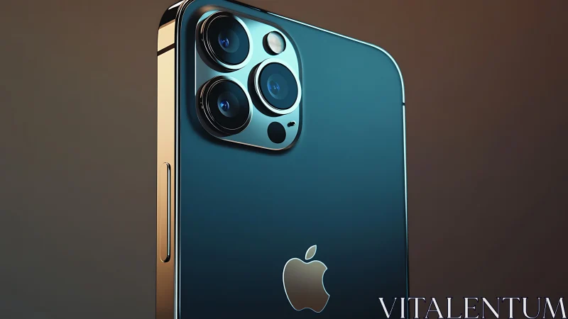 iPhone 12 Pro with triple camera system and teal gradient finish