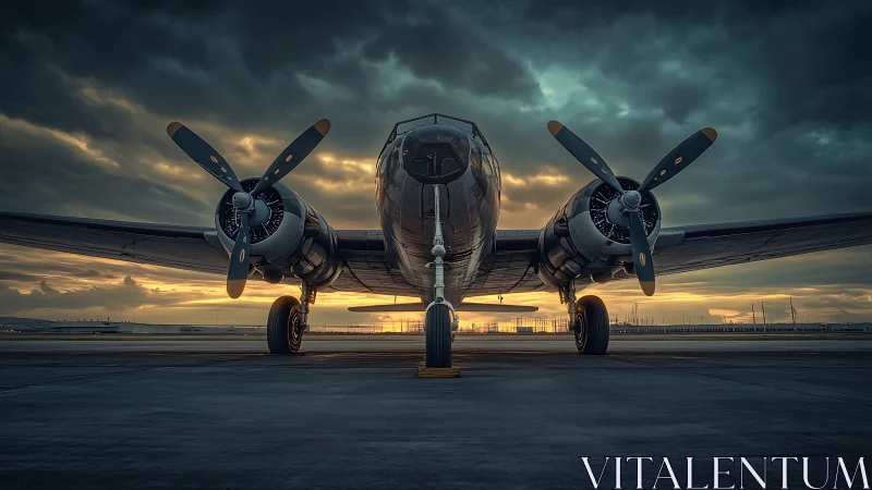 Twilight runway crowns a vintage twin‑prop poised for legend