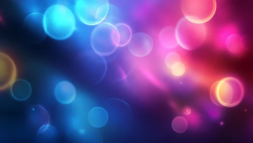 Vibrant Abstract Bokeh Background with Blue and Pink Lights.
