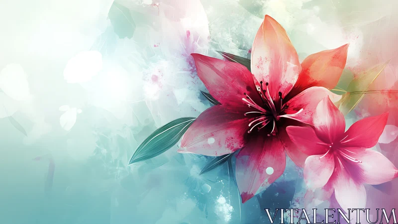 Luminous Blooms: Where Dreams Whisper in Watercolor.