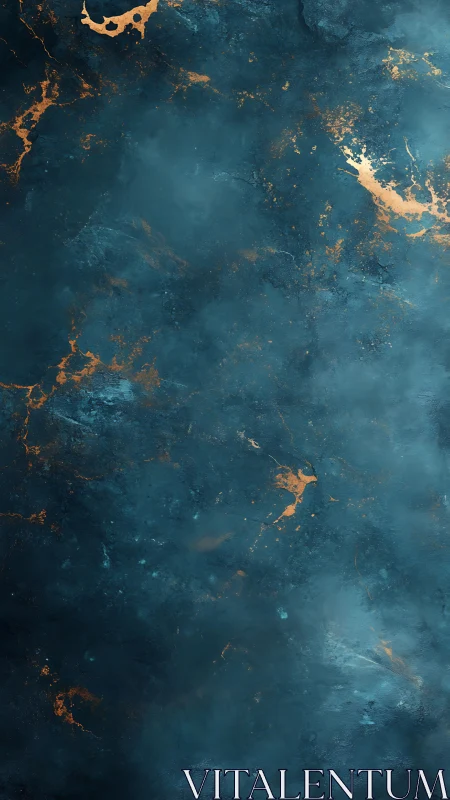 Midnight tides of teal stone whisper with molten gold veins