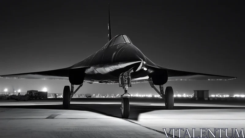 Nocturnal frontal study of delta wing reconnaissance aircraft.
