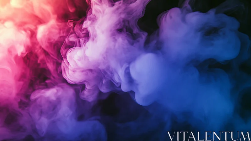 Colorful plumes of pink, purple, and blue smoke clouds.