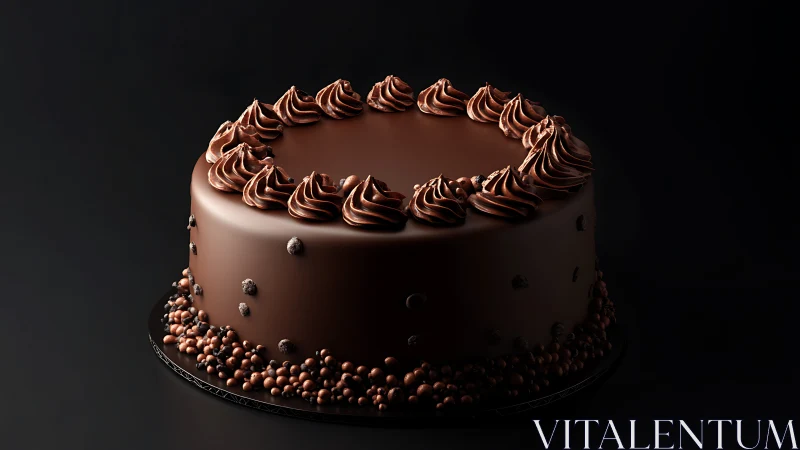 Chocolate Layer Cake with Piped Frosting Border