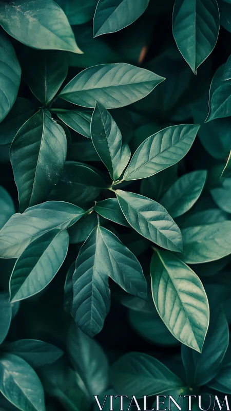Gentle forest leaves overlap softly in calming green layers