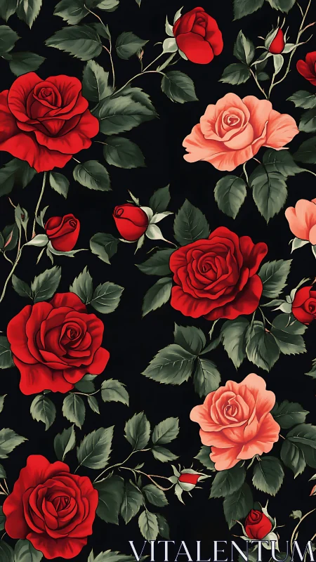 Scarlet Blooms Dancing Against Darkness.