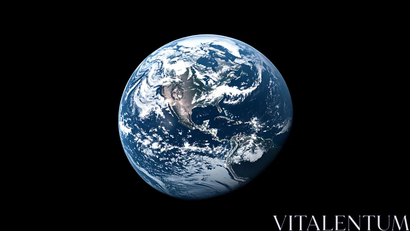 Earth is viewed from space with North and South America visible
