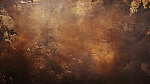 Corroded brown metallic surface with textured patina detail.