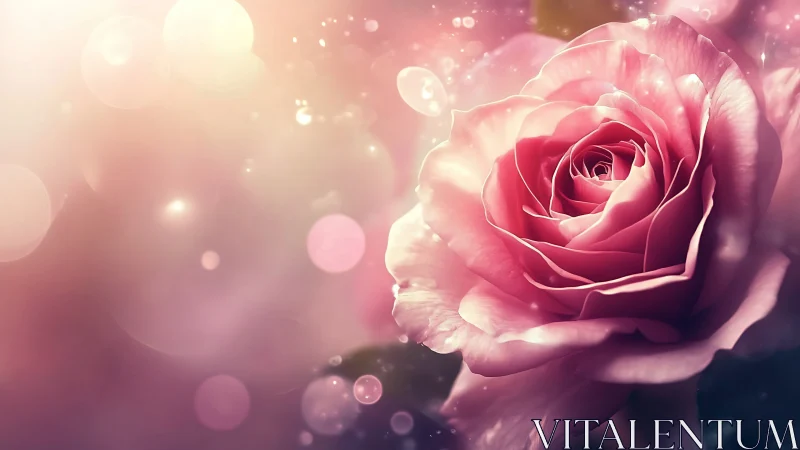 Rose Blooms Through Luminous Dream Haze