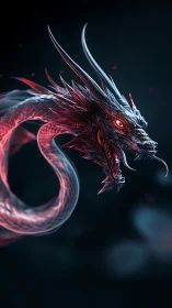 Bioluminescent serpent dragon rendered in cinematic 3D lighting