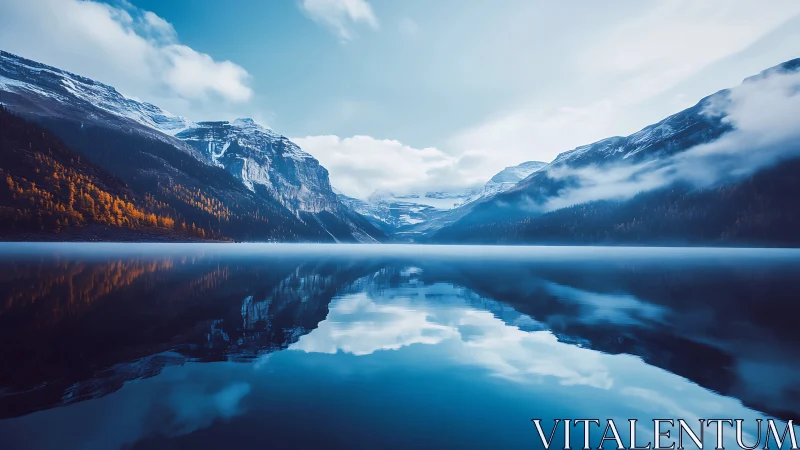Mirror-lake mountains cradle a hush of glacial blue silence.