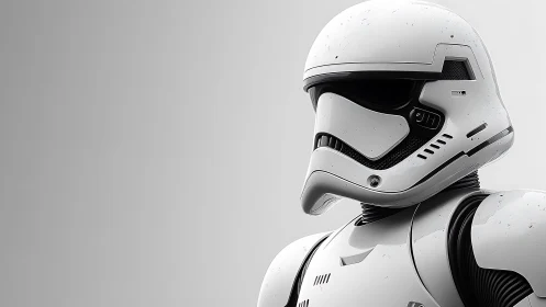 Storm-armored sentinel in polished galactic stillness.