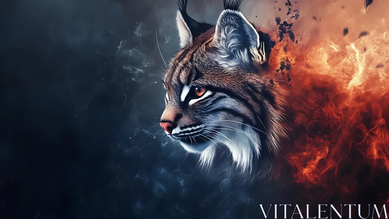Fierce Lynx Emerges from Fire and Shadow.