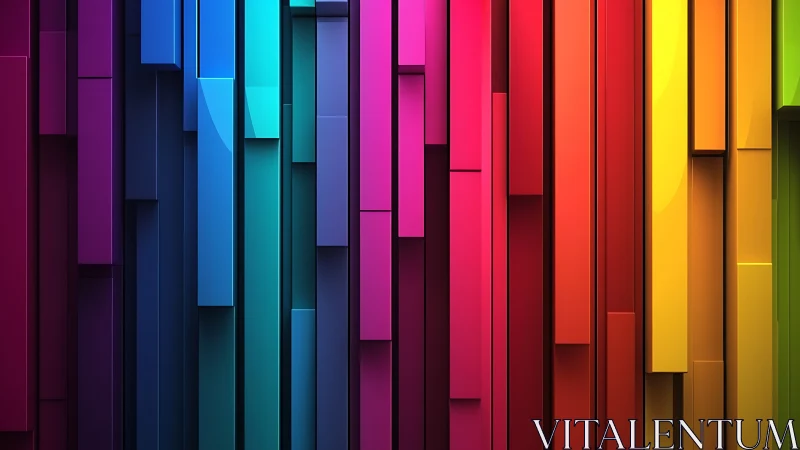 3D chromatic bars in layered rectilinear gradient field.