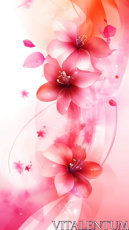 Floral Gradient Abstraction with Layered Botanical Forms.