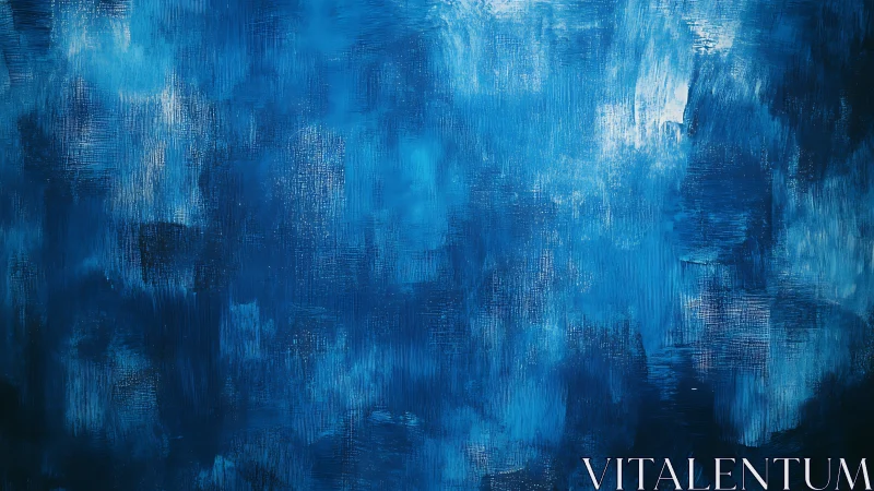 Calming blue abstract canvas with gentle oceanlike textures.