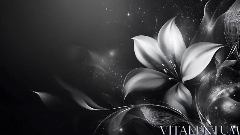 Luminous Petals Bloom in Starlit Shadow Dance.