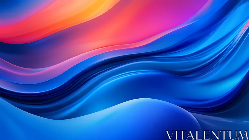 Velvety neon waves drifting through calm electric twilight.