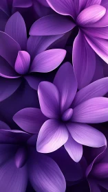 Purple Digital Flowers with Luminous Gradient Petals