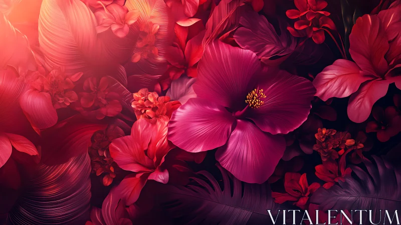 Luminous Floral Gradient with Radiant Petal Textures and Warm Light