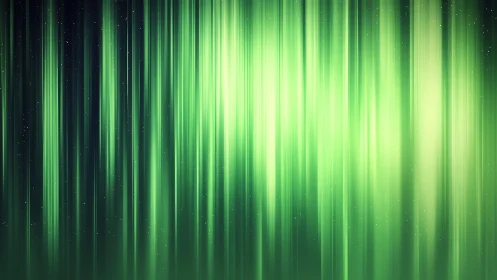 Vibrant Green Aurora Borealis in Abstract Digital Art Style.