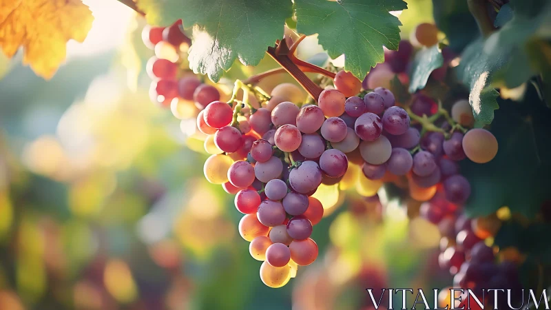 Sunlit vineyard jewels glowing in late-summer hush.