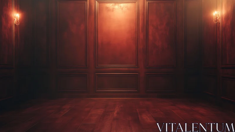 Velvet shadows linger in a candlelit crimson chamber