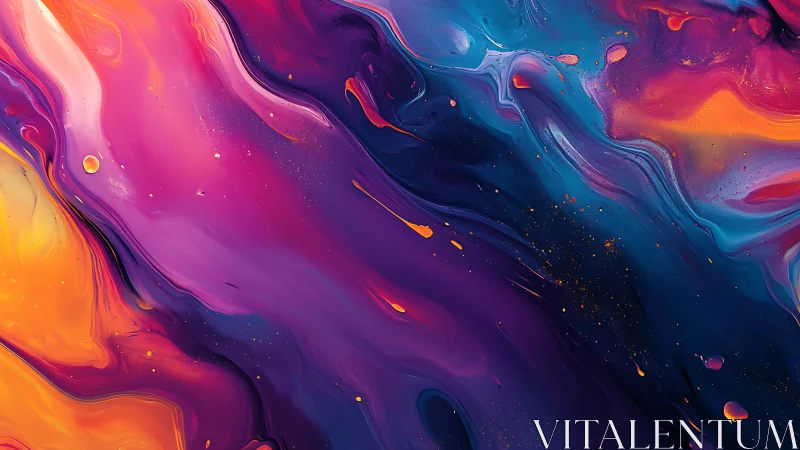 Neon tide rivers of cosmic paint swirling through twilight.